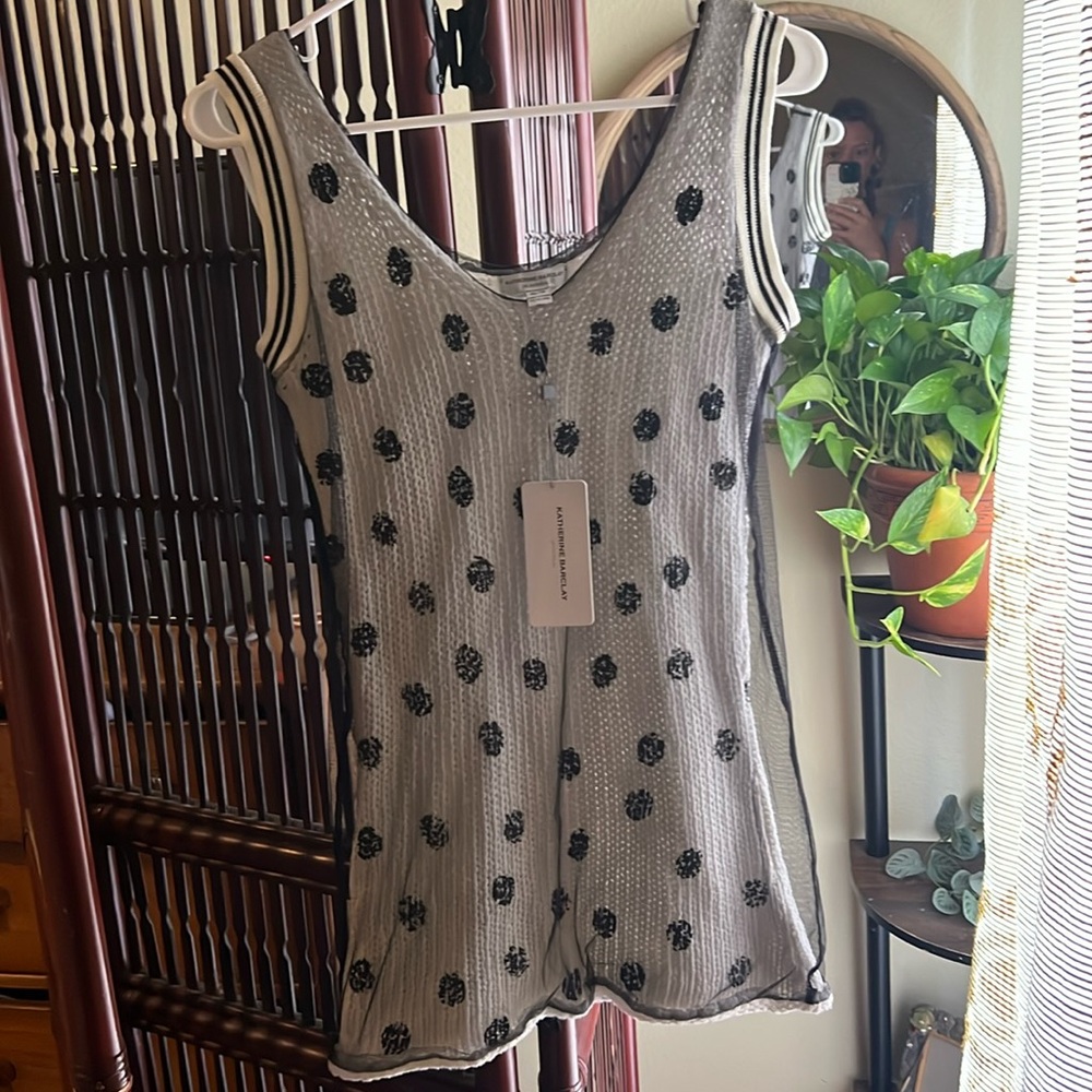 Katherine Barclay Montreal knit, mesh, unique top! Very luxe, new with tags!